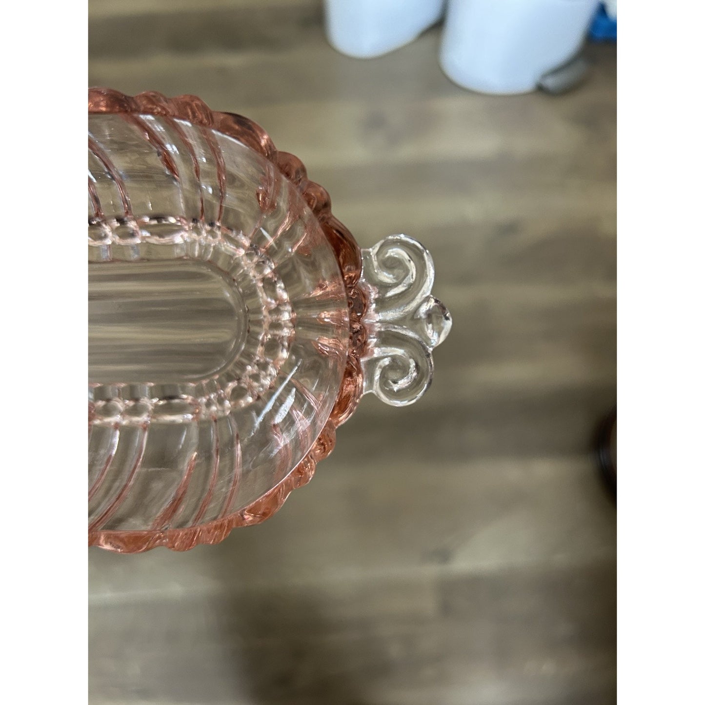 Vintage Old Cafe Pink Depression Glass Oval Olive Nut Bowl Anchor Hocking Small