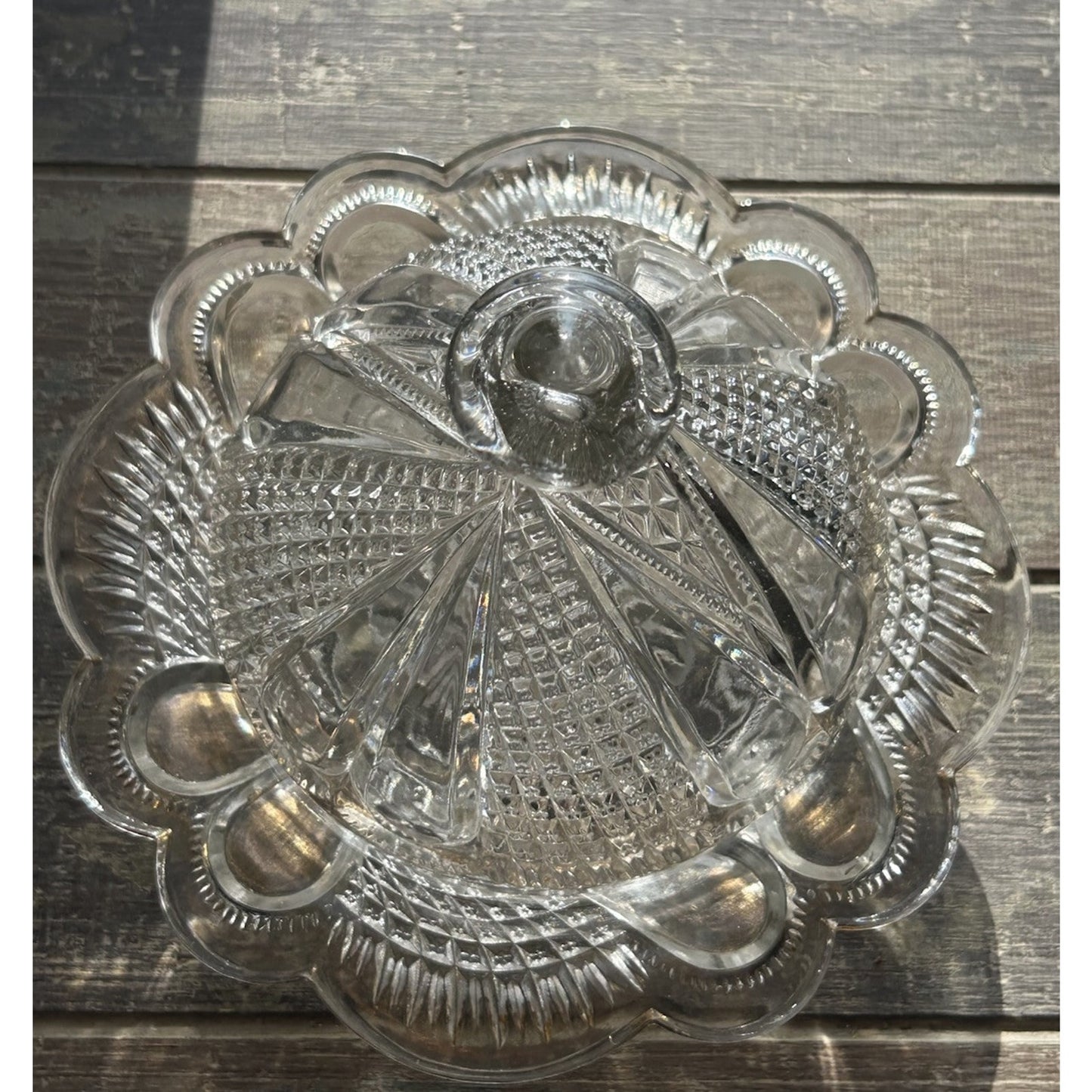 Vintage Gold Trim Glass Butter Dish Cheese Dome Cover 2pcs Covered Lid