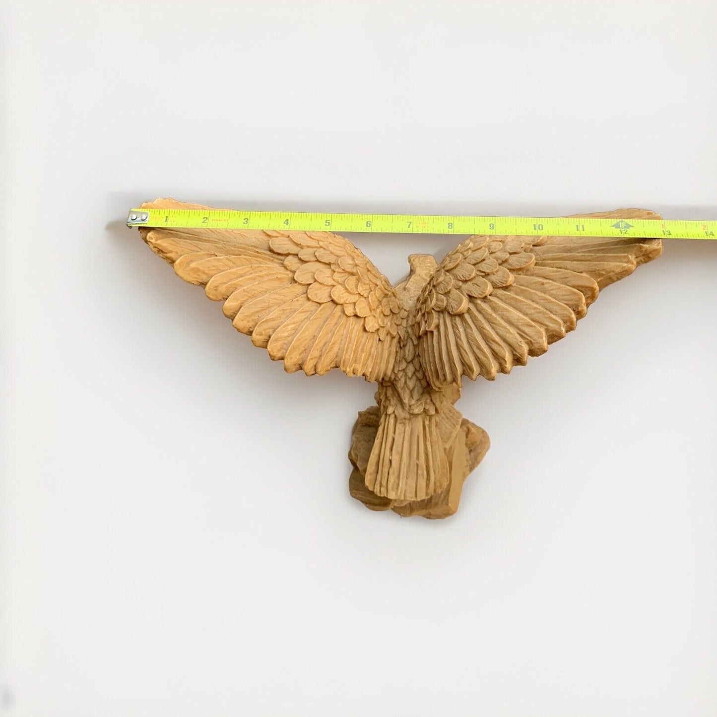 Vintage Eagle Sculpture Statue 12”H 13” Wing Span Red Eyes Soaring Mexico