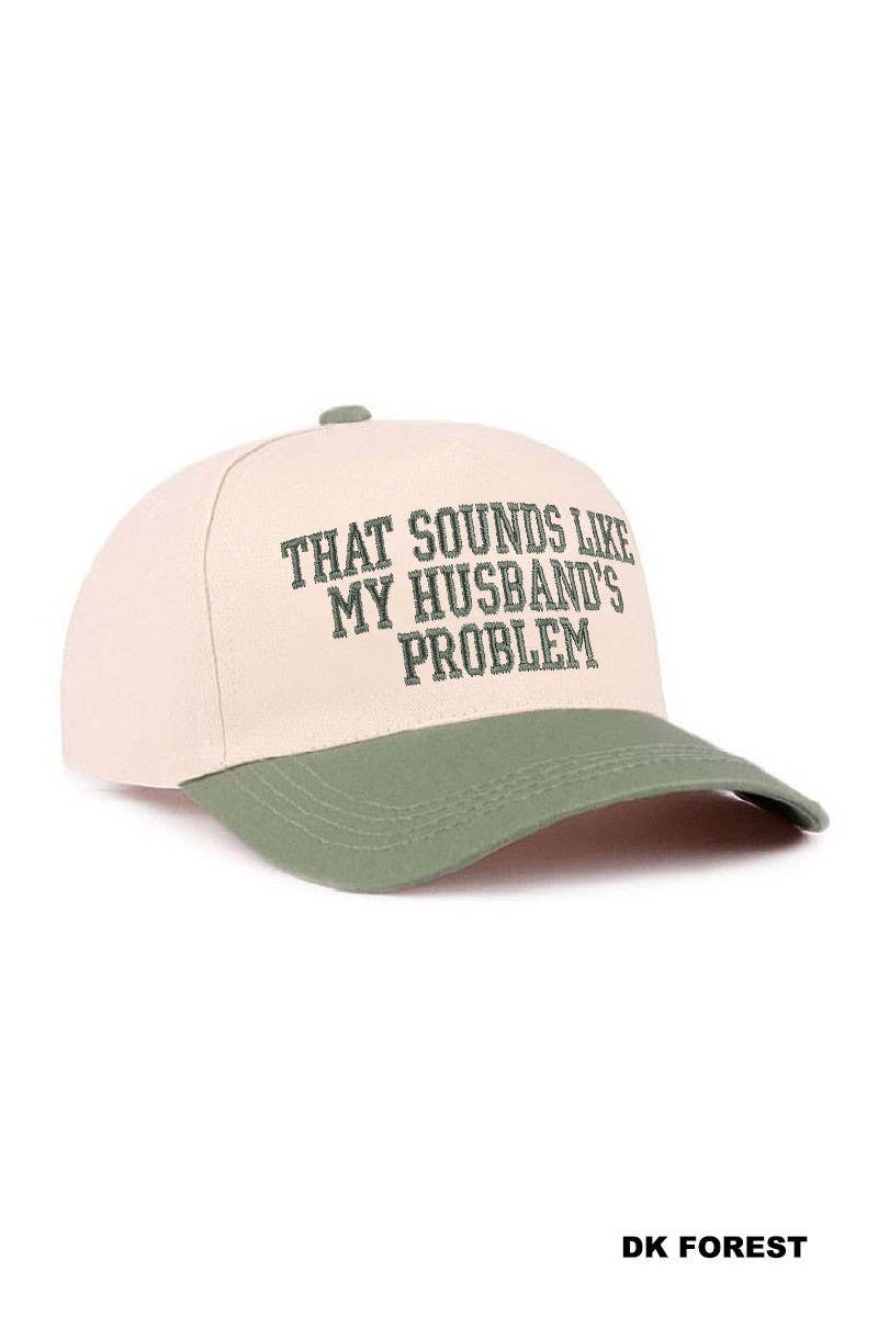 That Sounds Like My Husband's Problem Two Tone Cotton Hat: LEOPARD / 1(ONE SIZE)