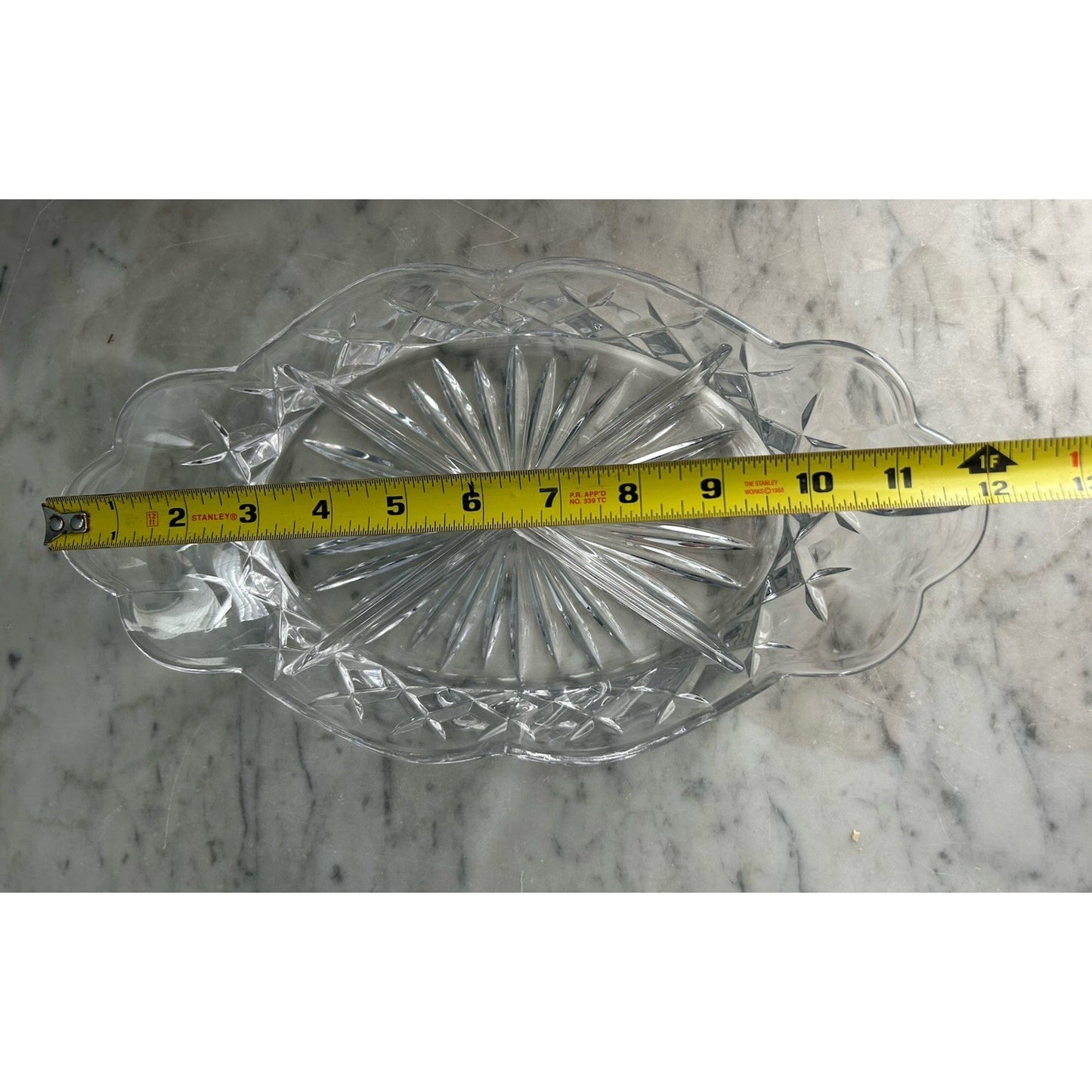 Crystal Cut Lead Relish Dish Vintage Serving 4 Sections Clear Glass Trinket Dish
