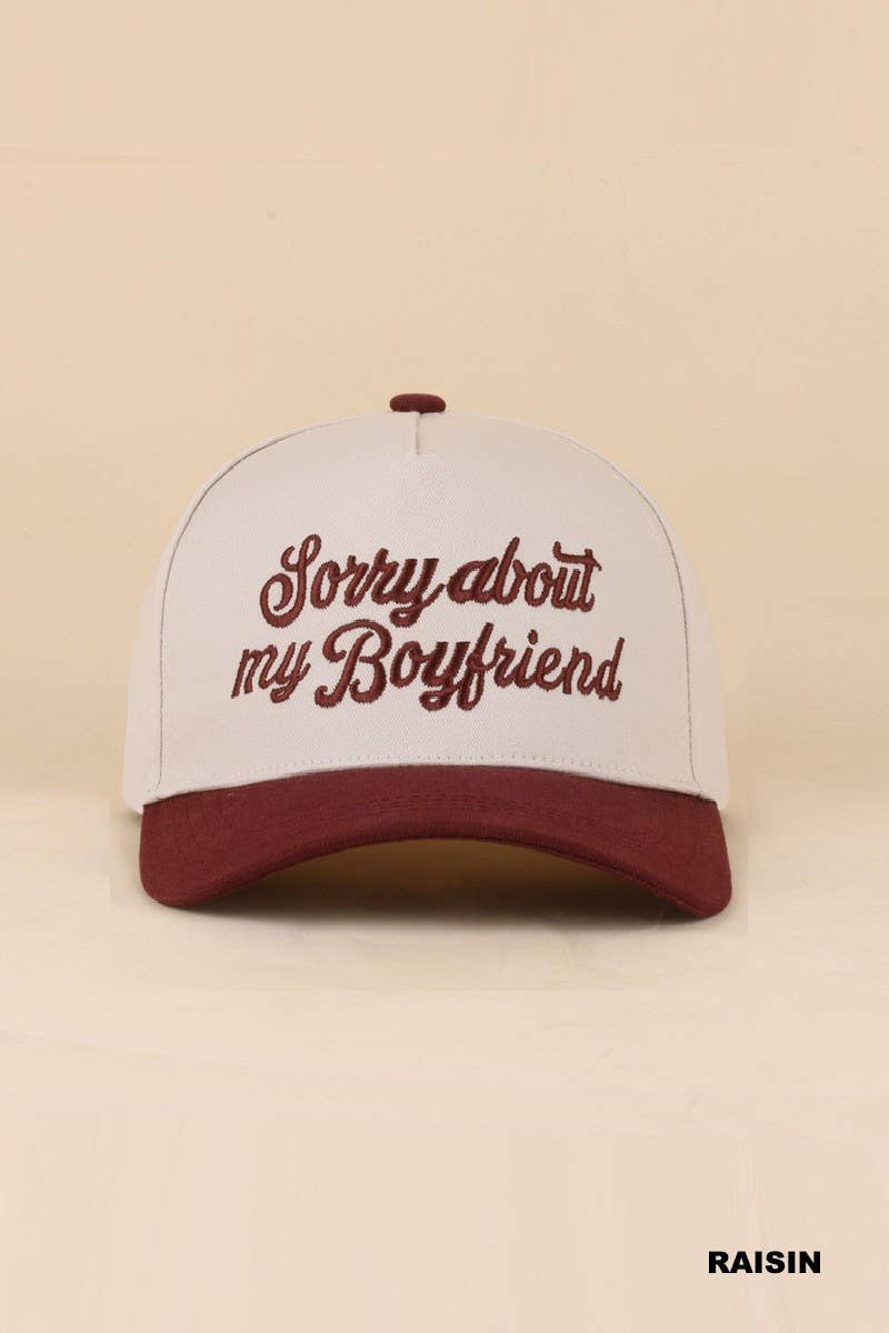 Sorry About My Boyfriend Two Tone Snapback Hat: LEOPARD / 1(ONE SIZE)