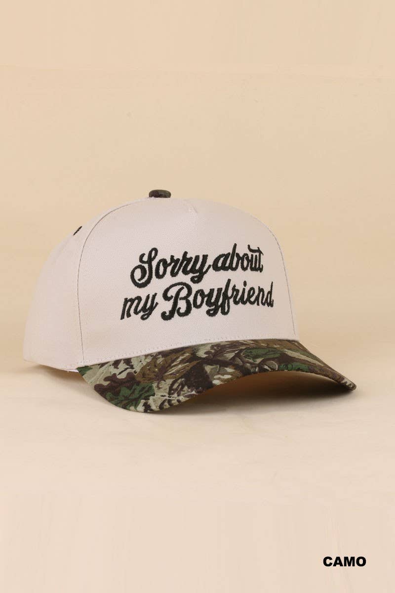 Sorry About My Boyfriend Two Tone Snapback Hat: LEOPARD / 1(ONE SIZE)