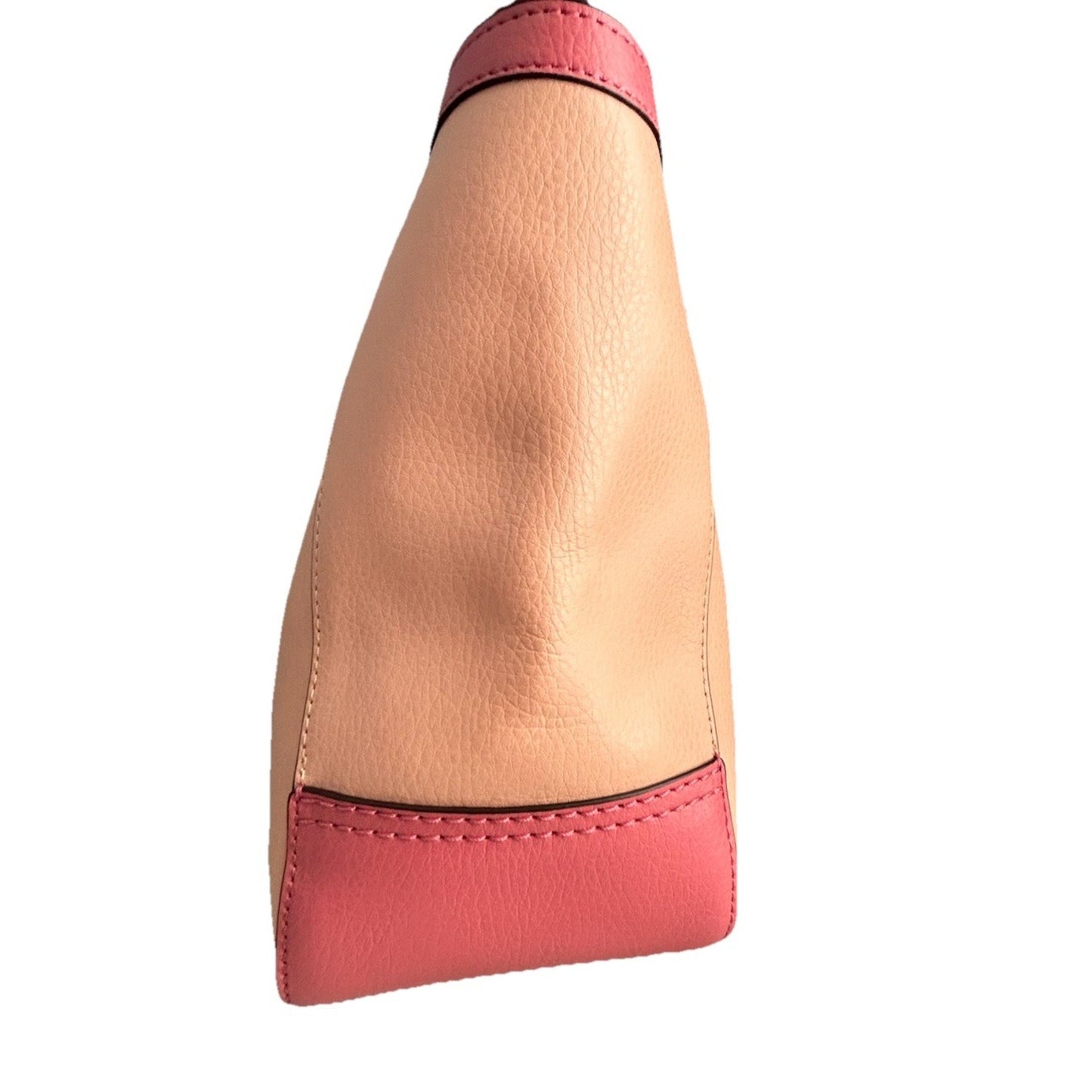 Coach Leather Tote 27 Bag Pink Peach Fading Blush C5775 Horse Carriage Colorblock Peach