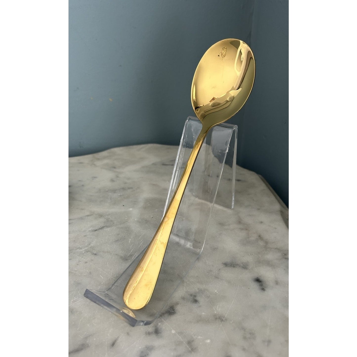 6 New Communal Gold Spoons Stainless Steel Food Graded 8.5” Large Spoon Utensils