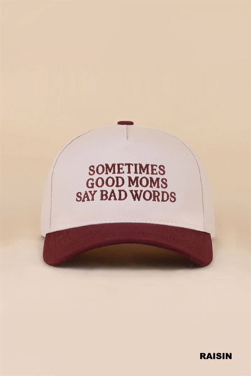 Sometimes Good Mom Say Bad Words Two Tone Snapback Hat: LEOPARD / 1(ONE SIZE)