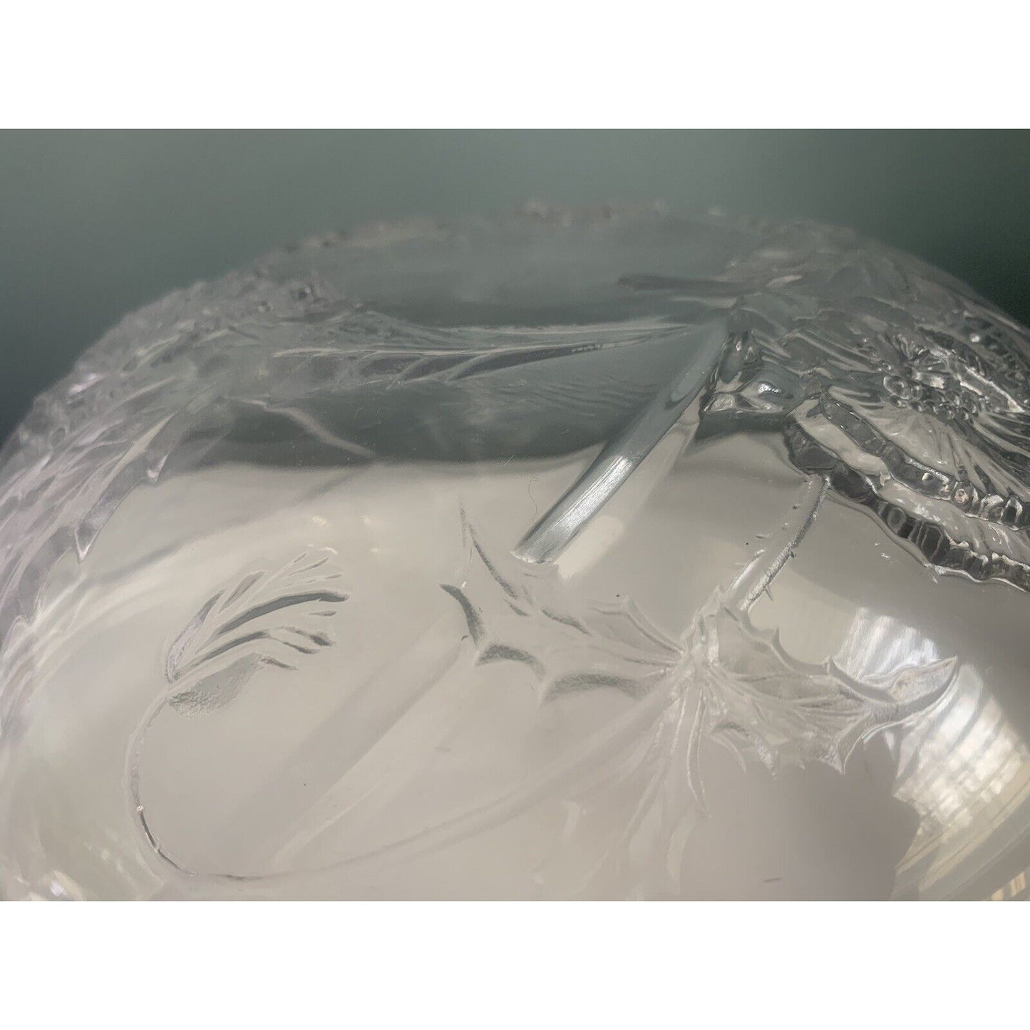 11” Savoir Vivre Sculptured Crystal Bowl California Poppies WY101/259 Cut Glass