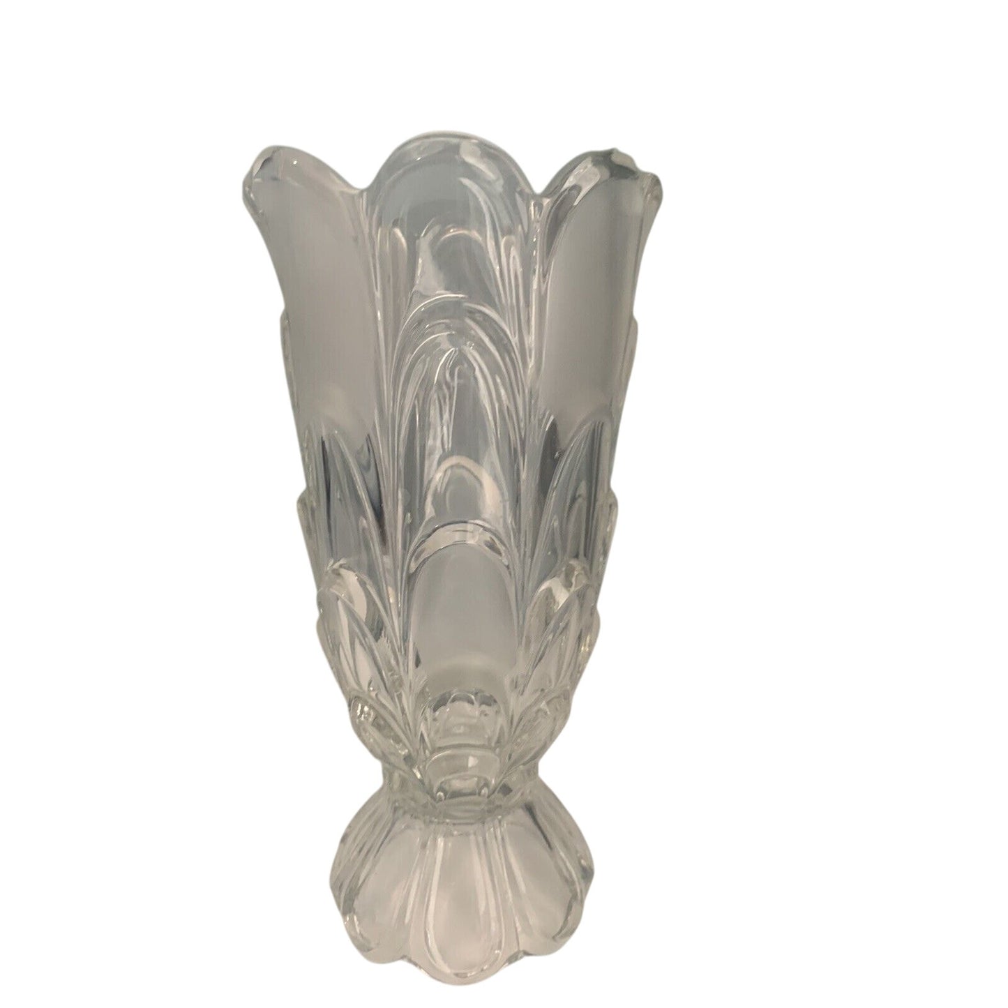 Toscana Bohemia Crystal Vase Layered Flower Petal Design Frosted Accents