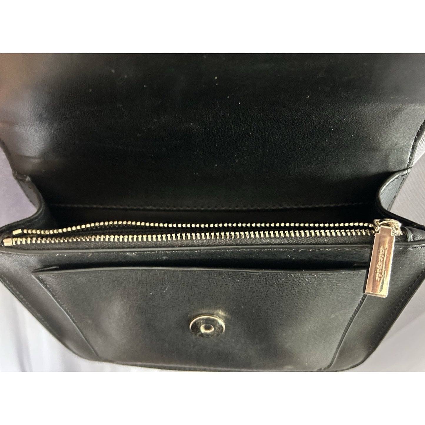 Kate Spade Leopard Print Leather Remi Flap Chain Crossbody Shoulder Bag Black