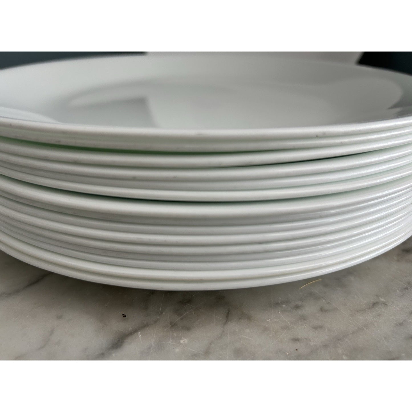 (4) Corelle Winter Frost 10 1/4" Dinner All White Plates Corning