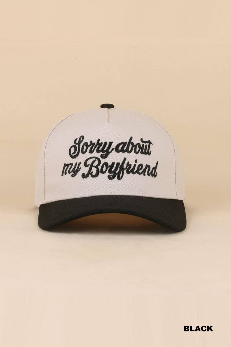 Sorry About My Boyfriend Two Tone Snapback Hat: LEOPARD / 1(ONE SIZE)