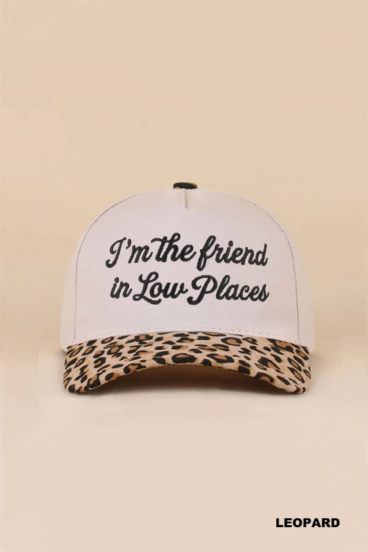 I'm The Friend In Low Places Two Tone Snapback Hat: LEOPARD / 1(ONE SIZE)