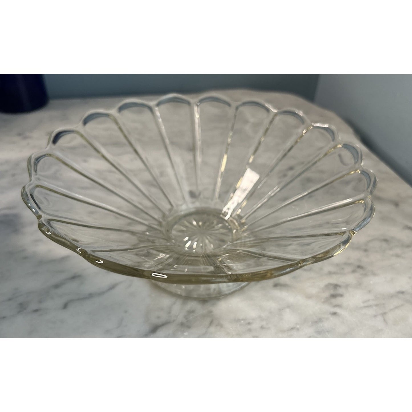 Vintage Colonial Style Paneled Glass Footed Serving Dish Bowl Imperial Glass ?