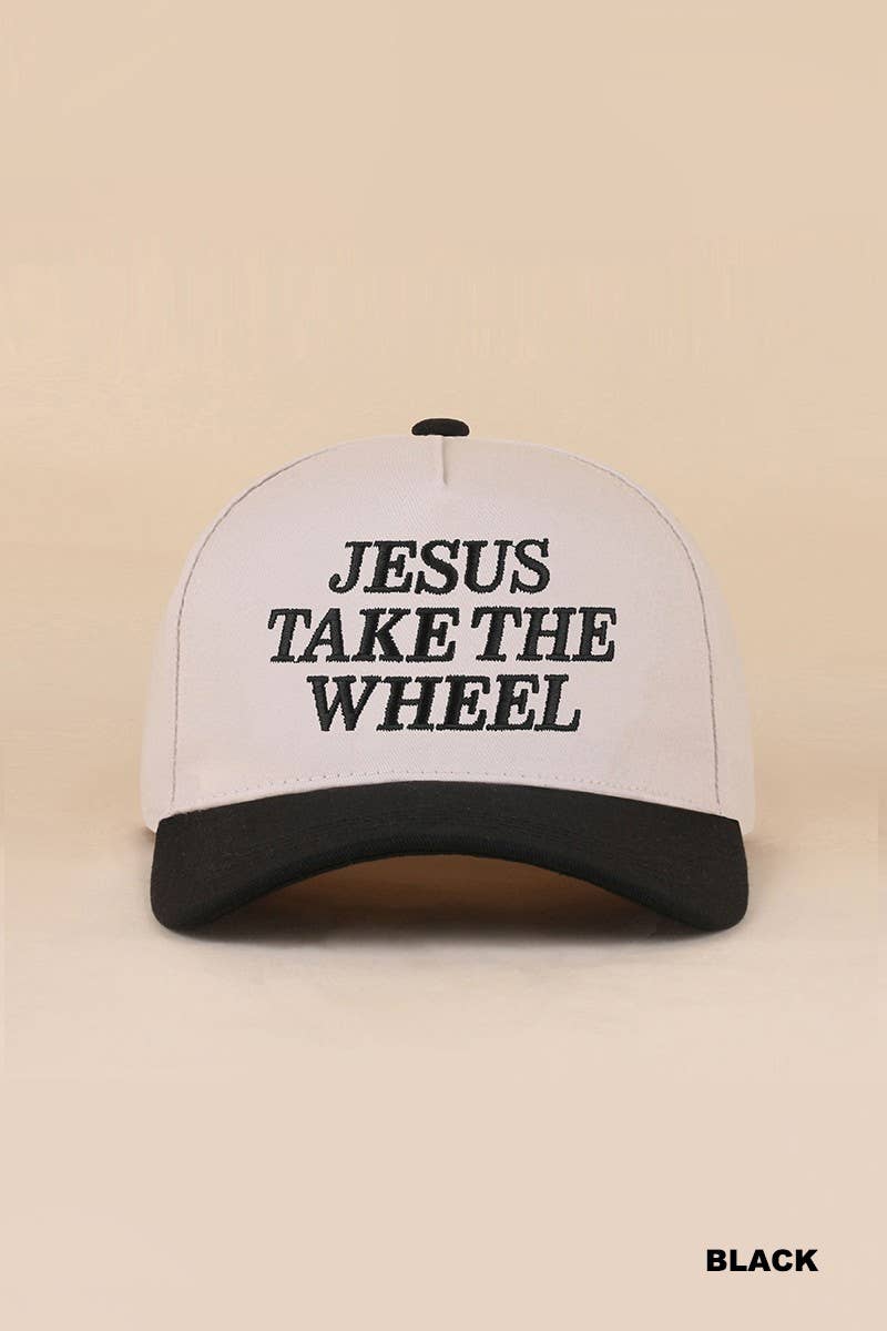 Jesus Take The Wheel Two Tone Snapback Hat: LEOPARD / 1(ONE SIZE)