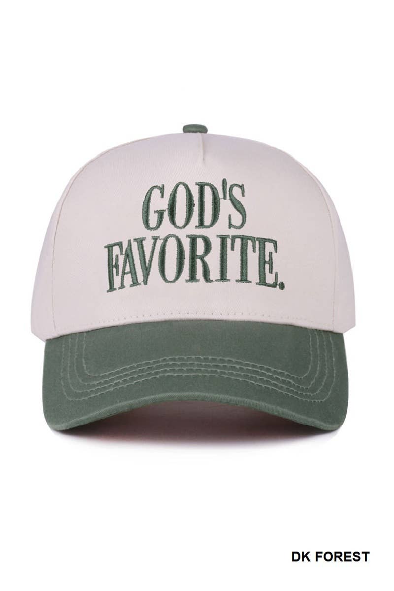 God's Favorite Two Tone Canvas Cotton Cap: FLORAL / 1(ONE SIZE)