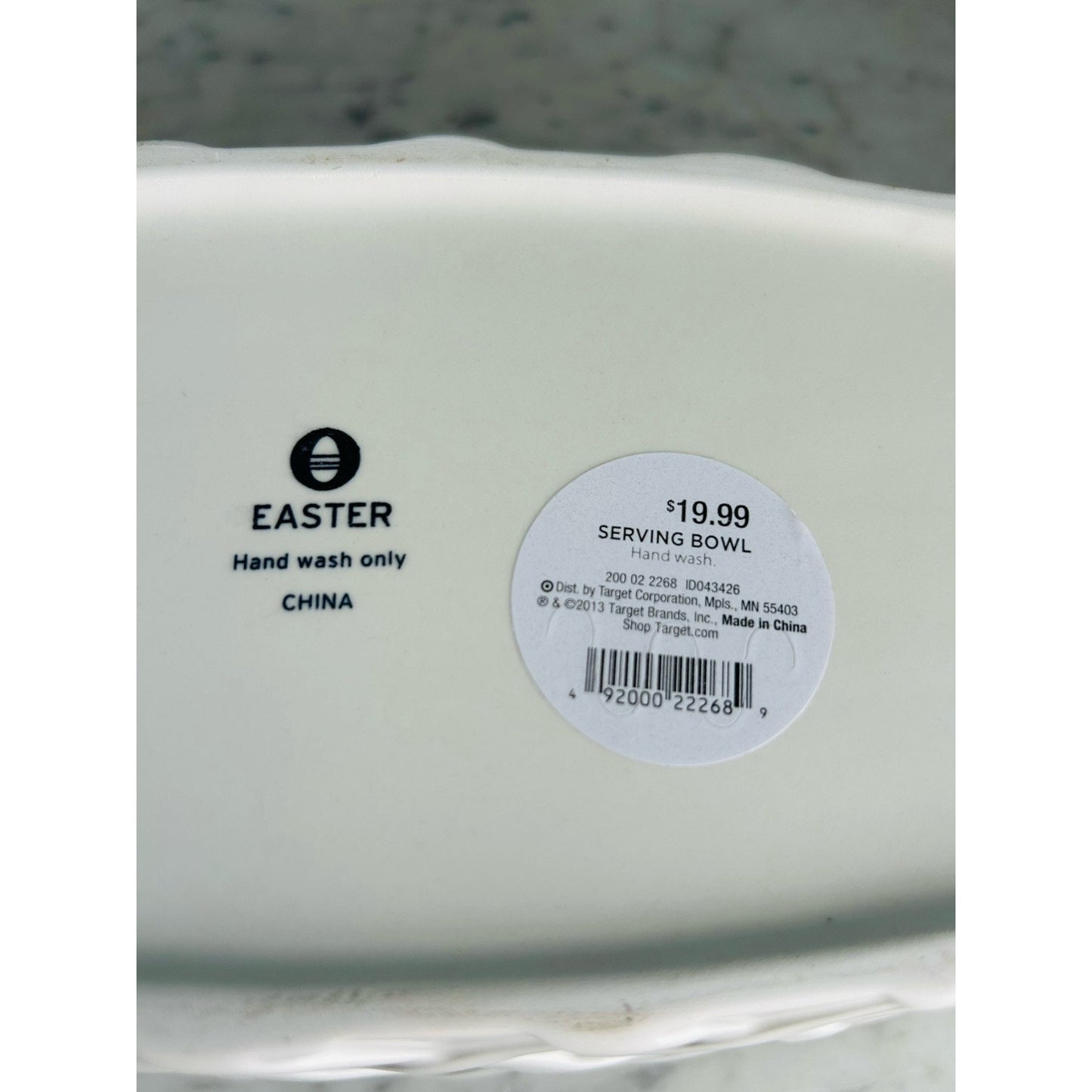 New 2013 Target Ceramic Ombré Easter Basket Serving Bowl Dish White Teal Spring