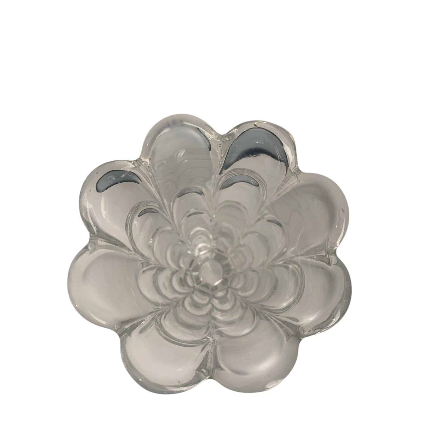 Toscana Bohemia Crystal Vase Layered Flower Petal Design Frosted Accents