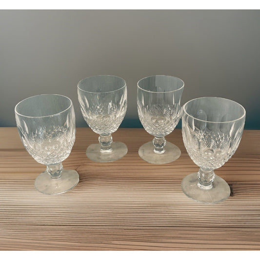 (4) Waterford Crystal ‘Colleen’ Glasses 5.25" Short Stem Water Goblet Wine Glass