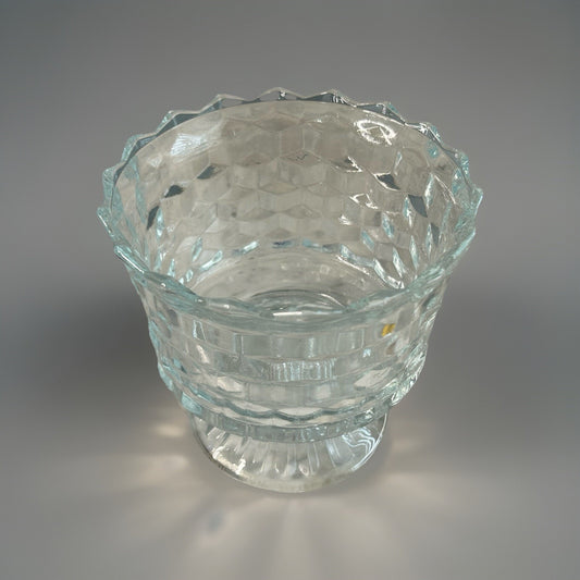 Fostoria American Footed Trifle Bowl 1950’s Cubed Pattern Vintage 6" Compote
